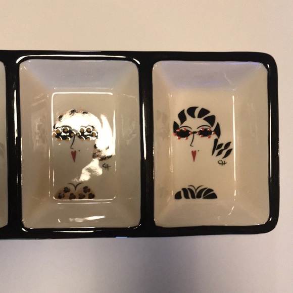 Le Gourmet Chef 2002 4 Section Serving Tray with fashion ladies faces - Picture 4 of 8